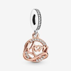 Rose Gold and Silver Mom Charm